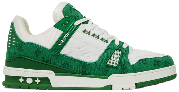 Louis Vuitton  Trainer Green  Monogram Denim White