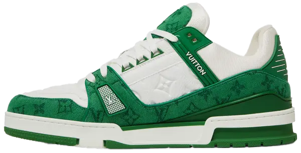 Louis Vuitton  Trainer Green  Monogram Denim White