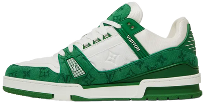 Louis Vuitton  Trainer Green  Monogram Denim White