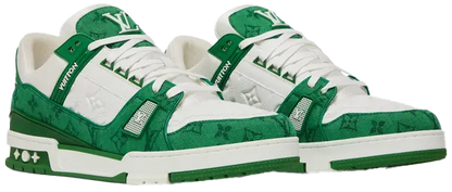 Louis Vuitton  Trainer Green  Monogram Denim White