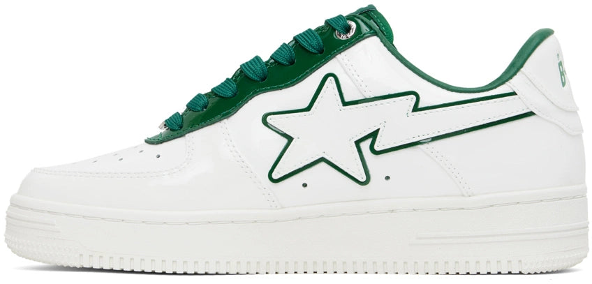 A Bathing Ape Bape Sta Patent Leather White Green