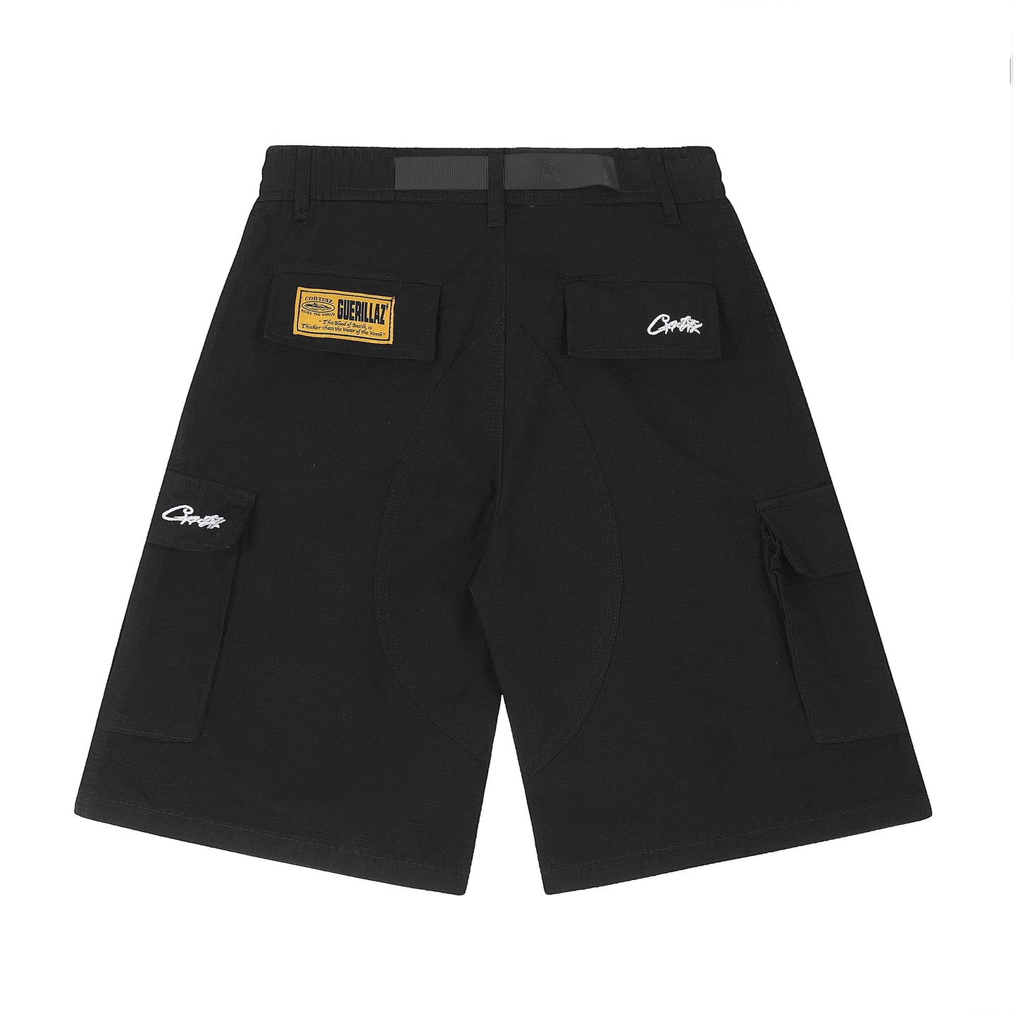 Corteiz Guerillaz Cargo Shorts 'black-yellow'