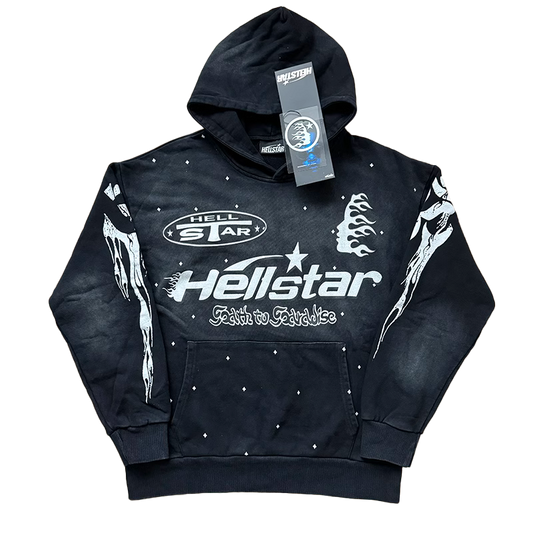 HELLSTAR STUDIOS HOODIE WASHED BLACK