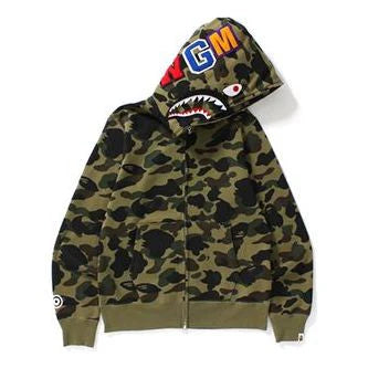 BAPE Camo Shark Full Zip Hoodie (FW21) Green