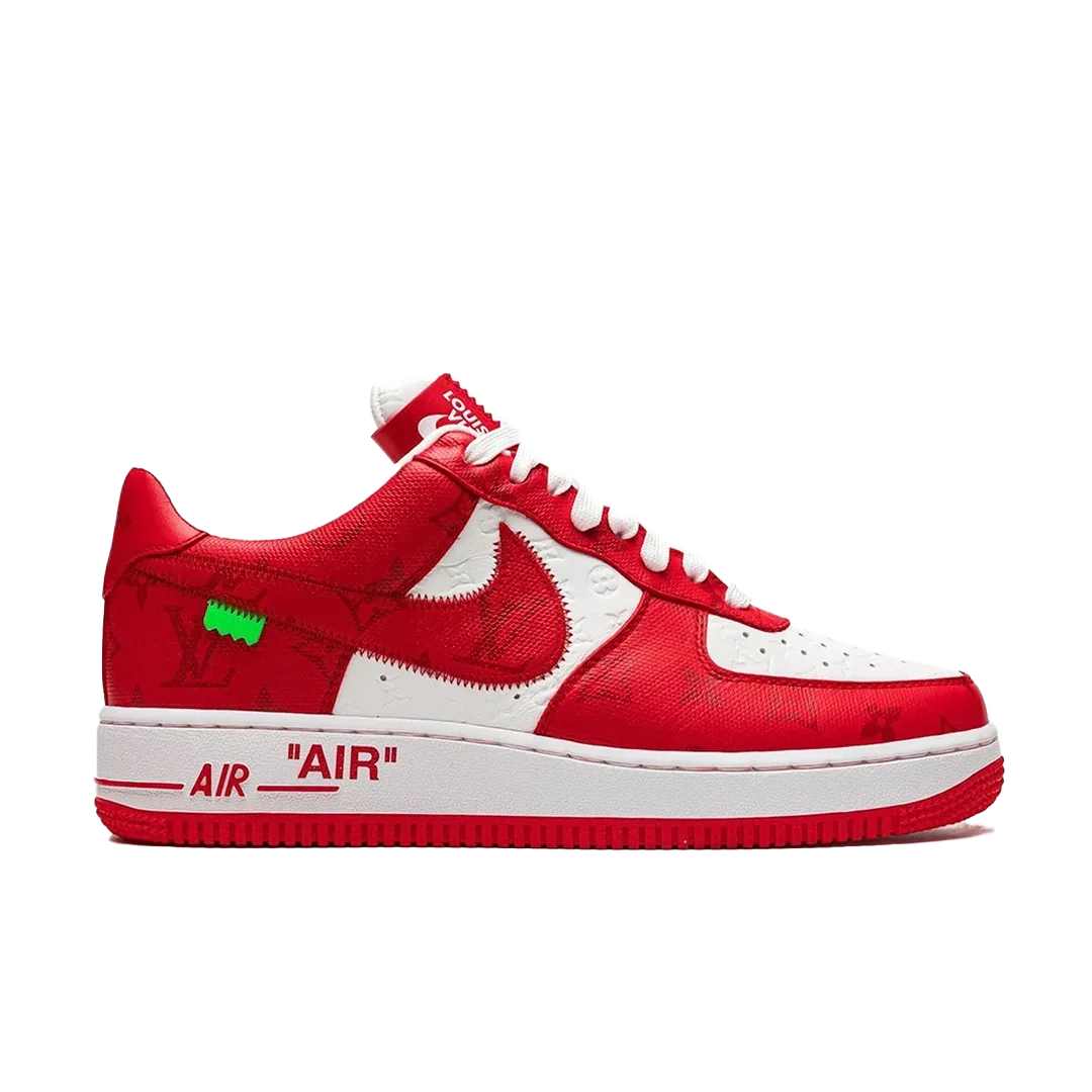 LV Nike Air Force 1 Low By Virgil Abloh White Red