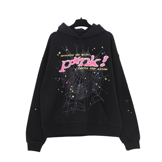 Sp5der Pnk Black Hoodie