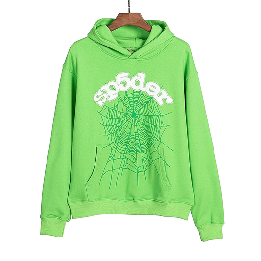 Sp5der Web Hoodie Lime Green