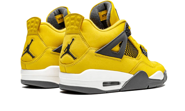 Air Jordans Yellow Leather Jordan 4 Retro Lightning