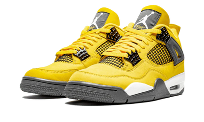 Air Jordans Yellow Leather Jordan 4 Retro Lightning