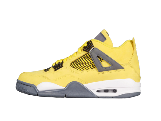 Air Jordans Yellow Leather Jordan 4 Retro Lightning