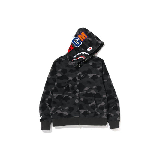 BAPE Color Camo Shark Full Zip Hoodie (SS23) Black