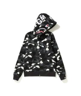 Bape Color Camo Shark Full Zip (Ss21) Hoodie Black And White